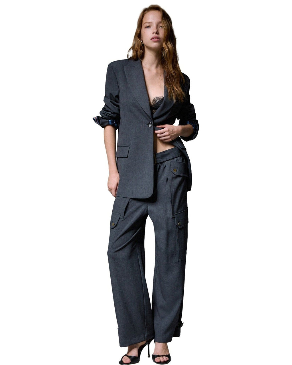 Pantaloni Donna Liu Jo - Cargo Pant Flanella - Grigio