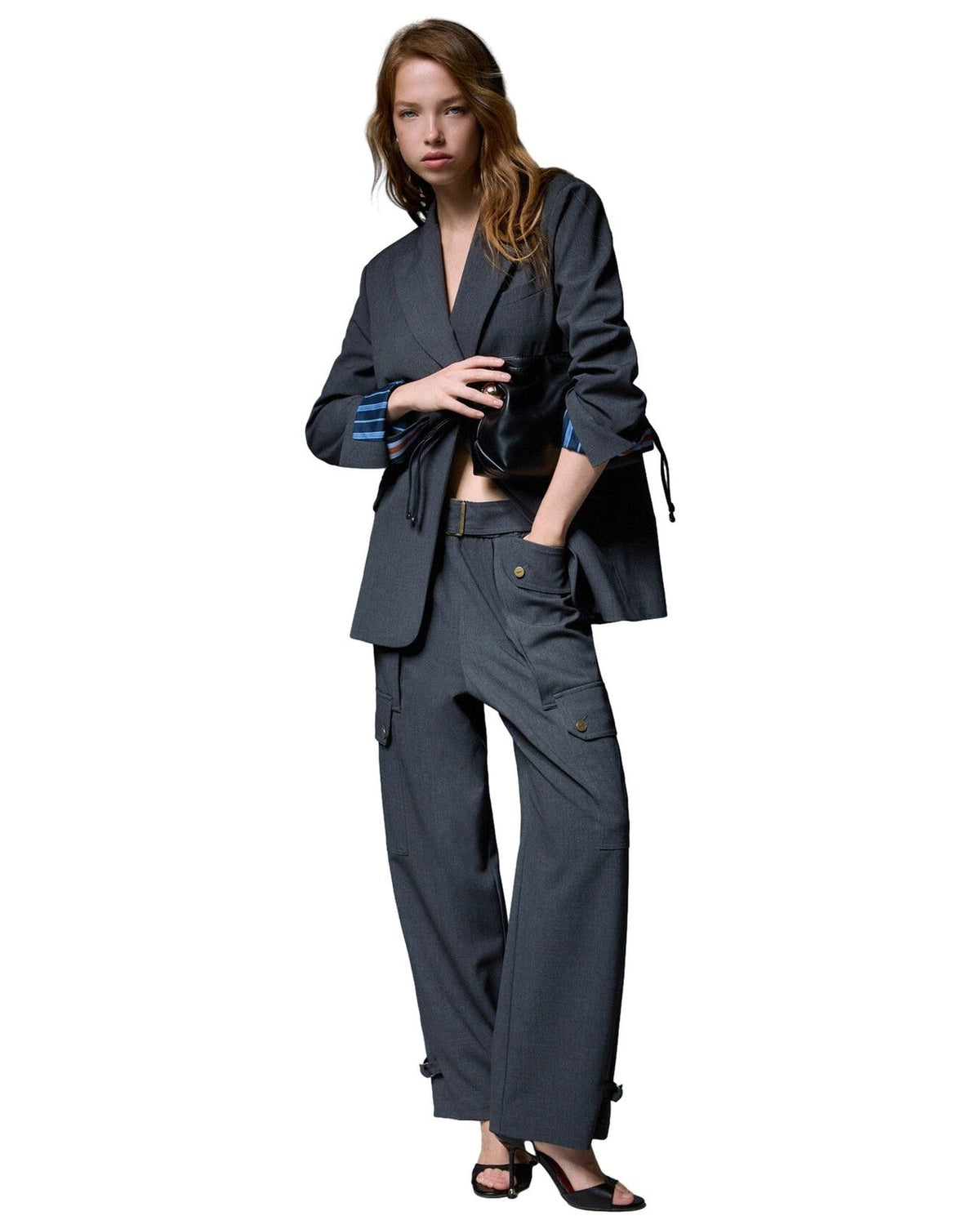 Pantaloni Donna Liu Jo - Cargo Pant Flanella - Grigio