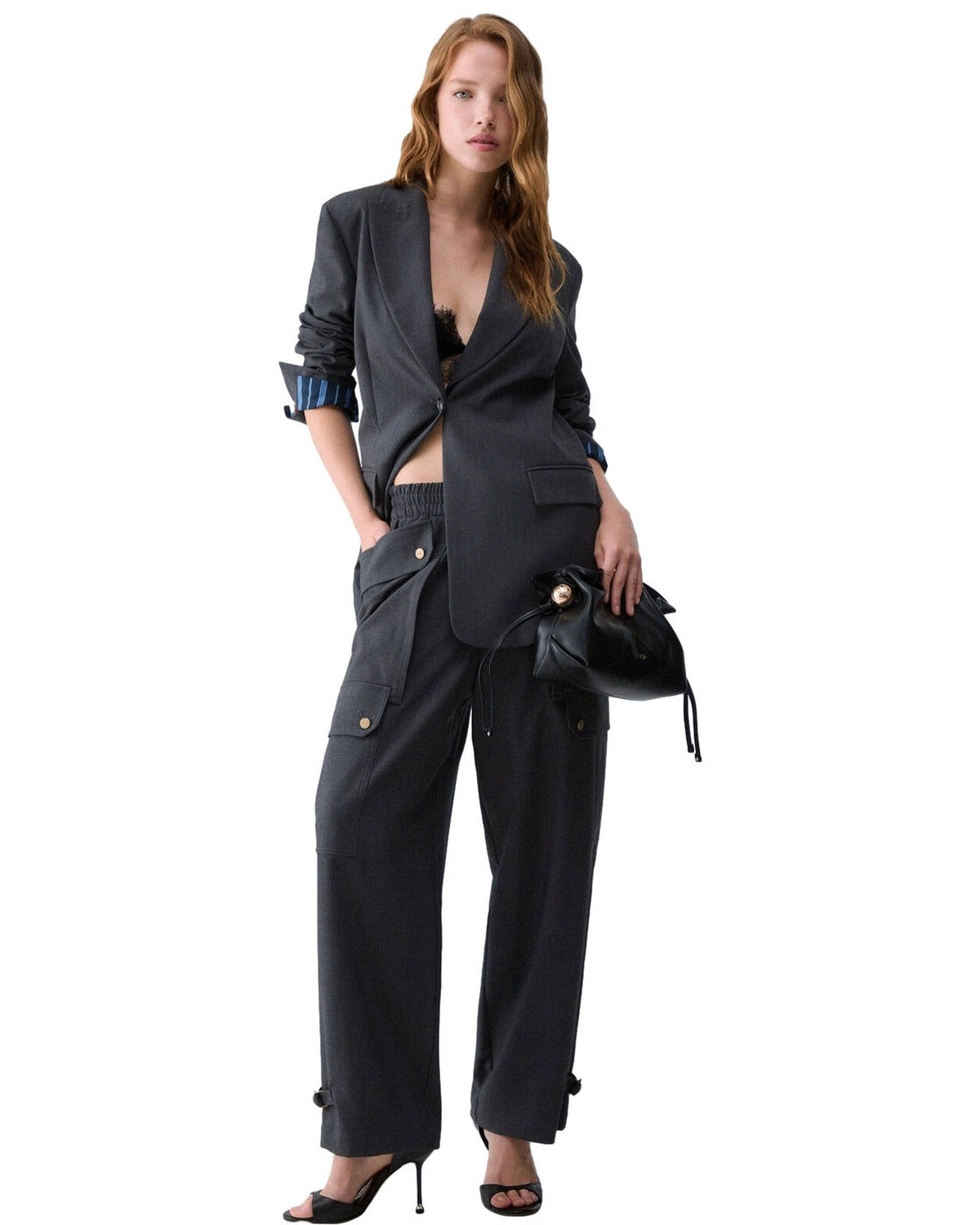 Pantaloni Donna Liu Jo - Cargo Pant Flanella - Grigio
