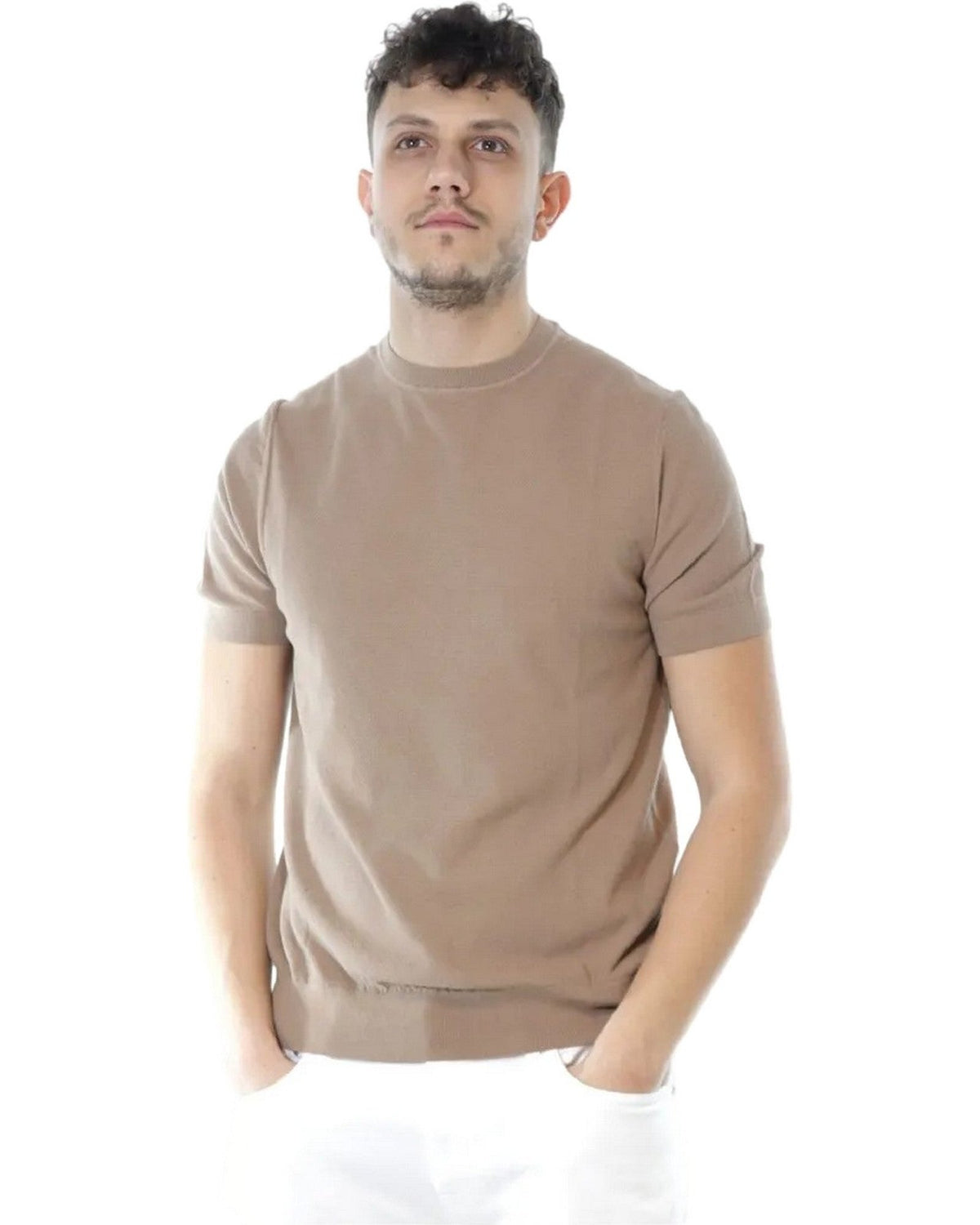 Maglie Uomo Claq - G/C F. 14 100% Cotone Giza Pun - Tortora