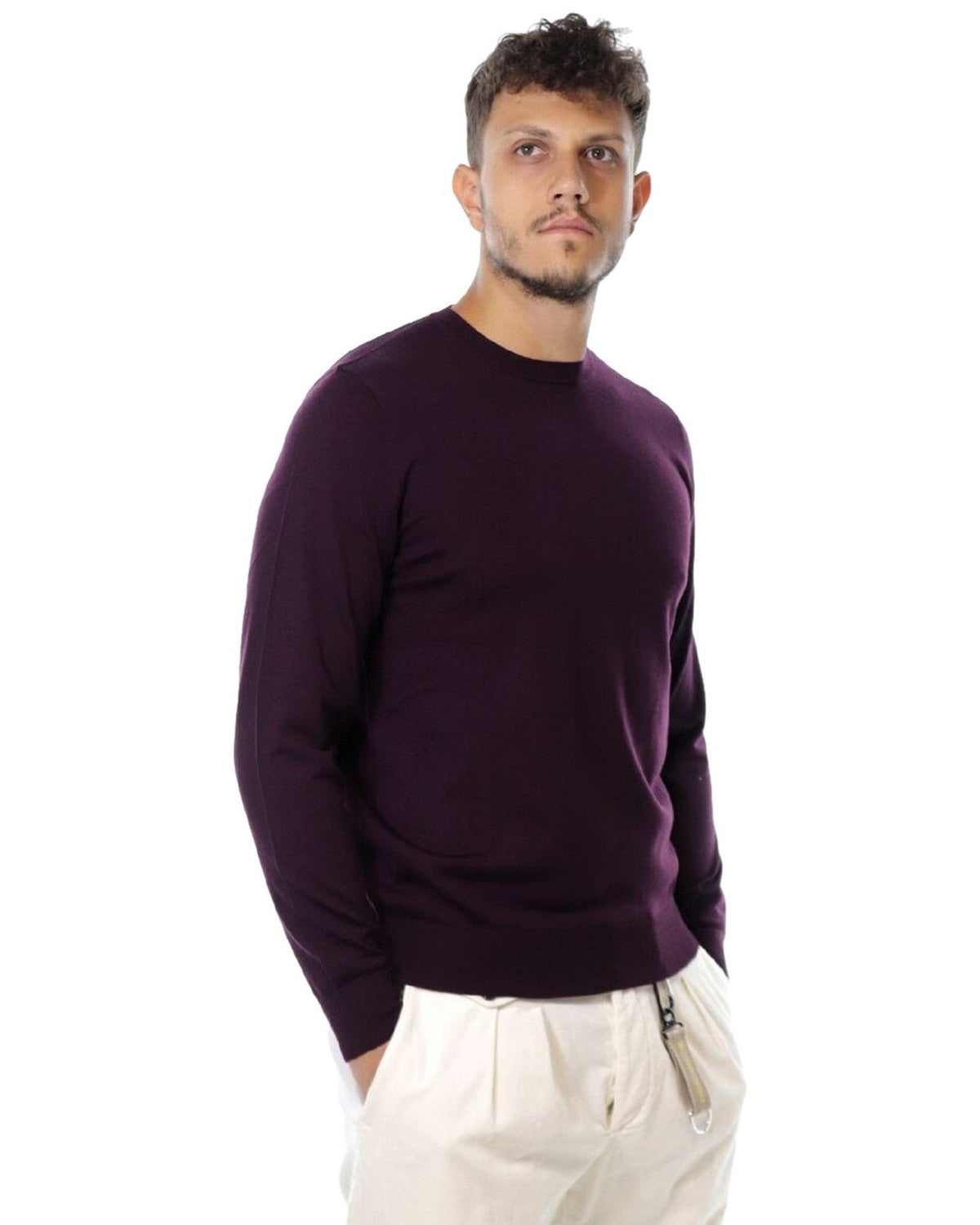 Maglioni Uomo Claq - G/C F. 14 100% Merinos Superfin CQ9200001 - Bordeaux