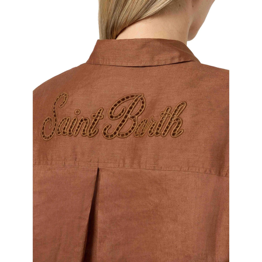 Camicie Donna Mc2 Saint Barth - Long Sleeve Pocket Shirt - Marrone
