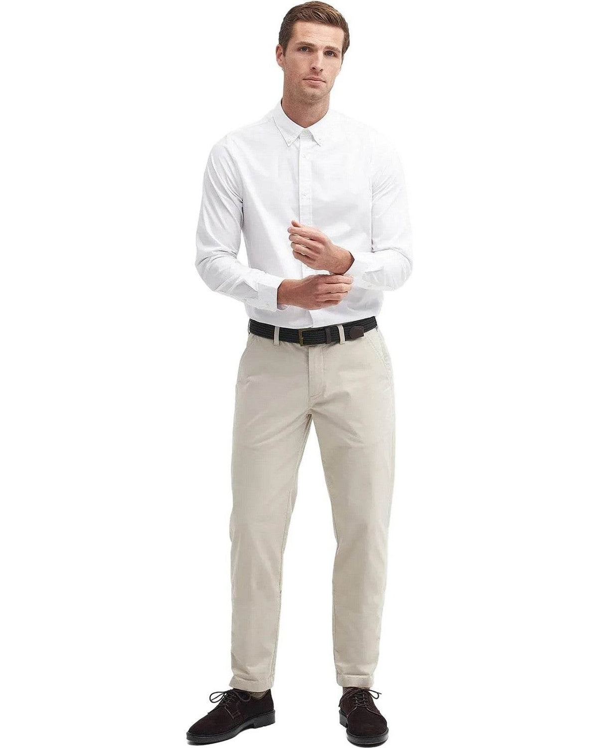 Camicie casual Uomo Barbour - Crest Poplin Tailored Shirt - Bianco