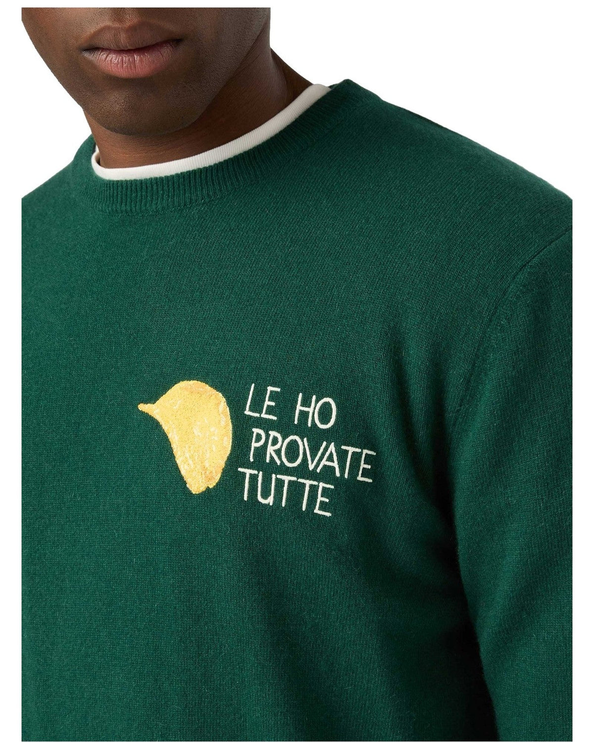 Maglioni Uomo Mc2 Saint Barth - Crew Neck Light Sweater Amica Chips Provate 51 - Verde