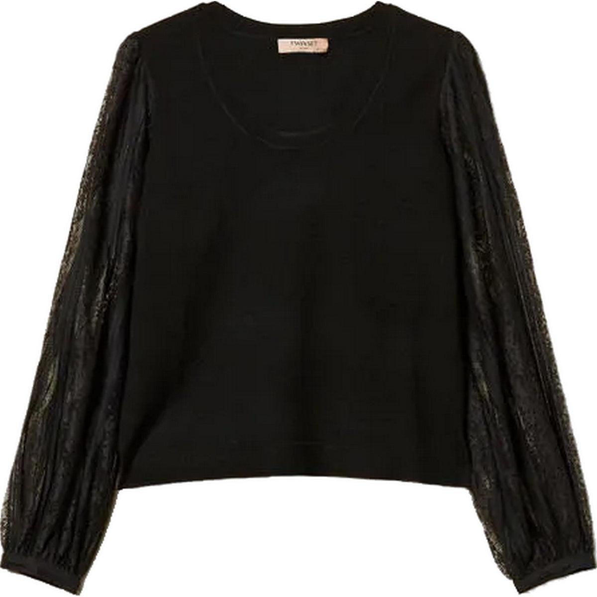 Bluse e camicie Donna Twinset - Maglia Con Pizzo Ricamato - Nero