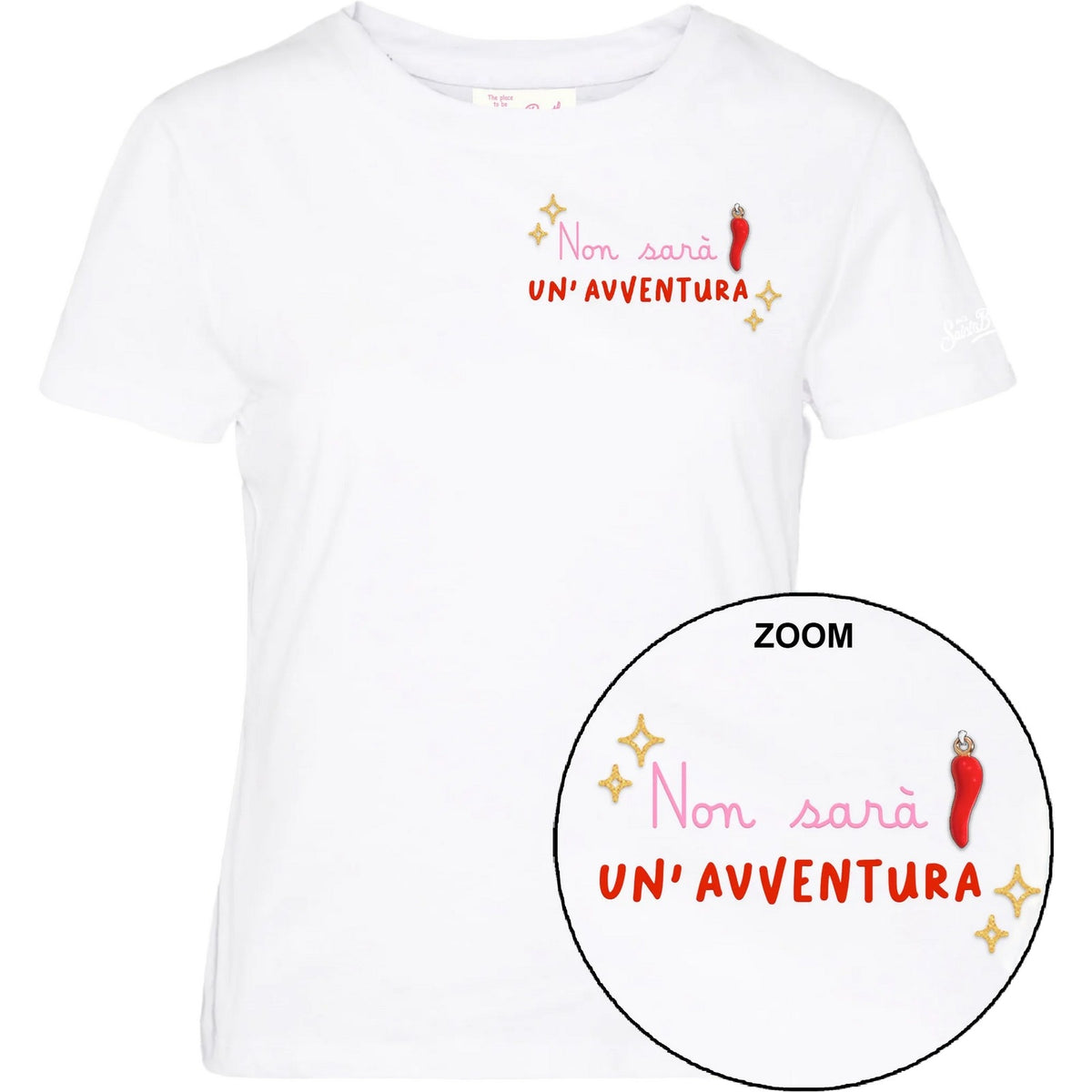 T-shirt Donna Mc2 Saint Barth - Cotton Crew Neck T-Shirt - Bianco