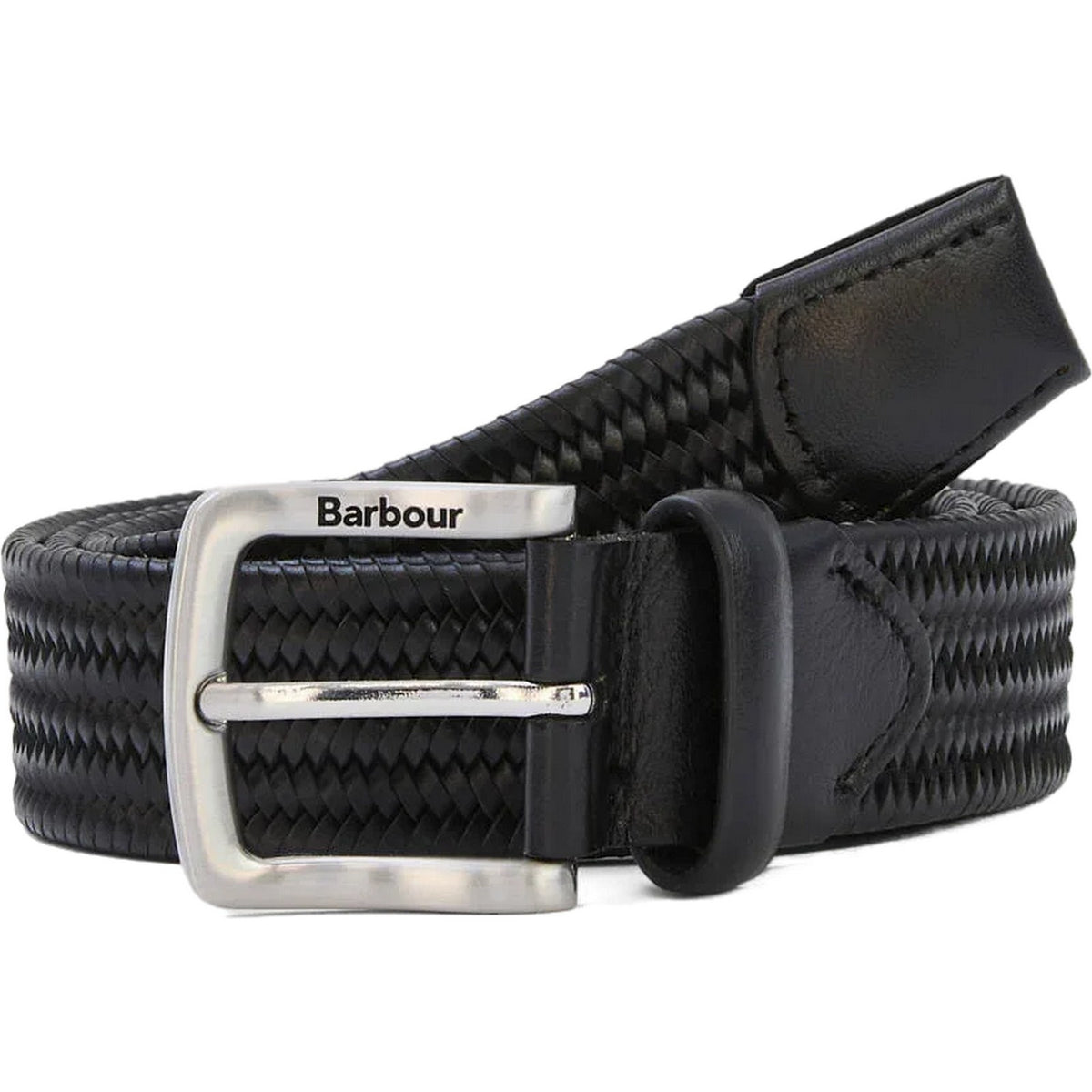 Cinture Uomo Barbour - Stretch Leather Belt - Nero-Gianni Foti