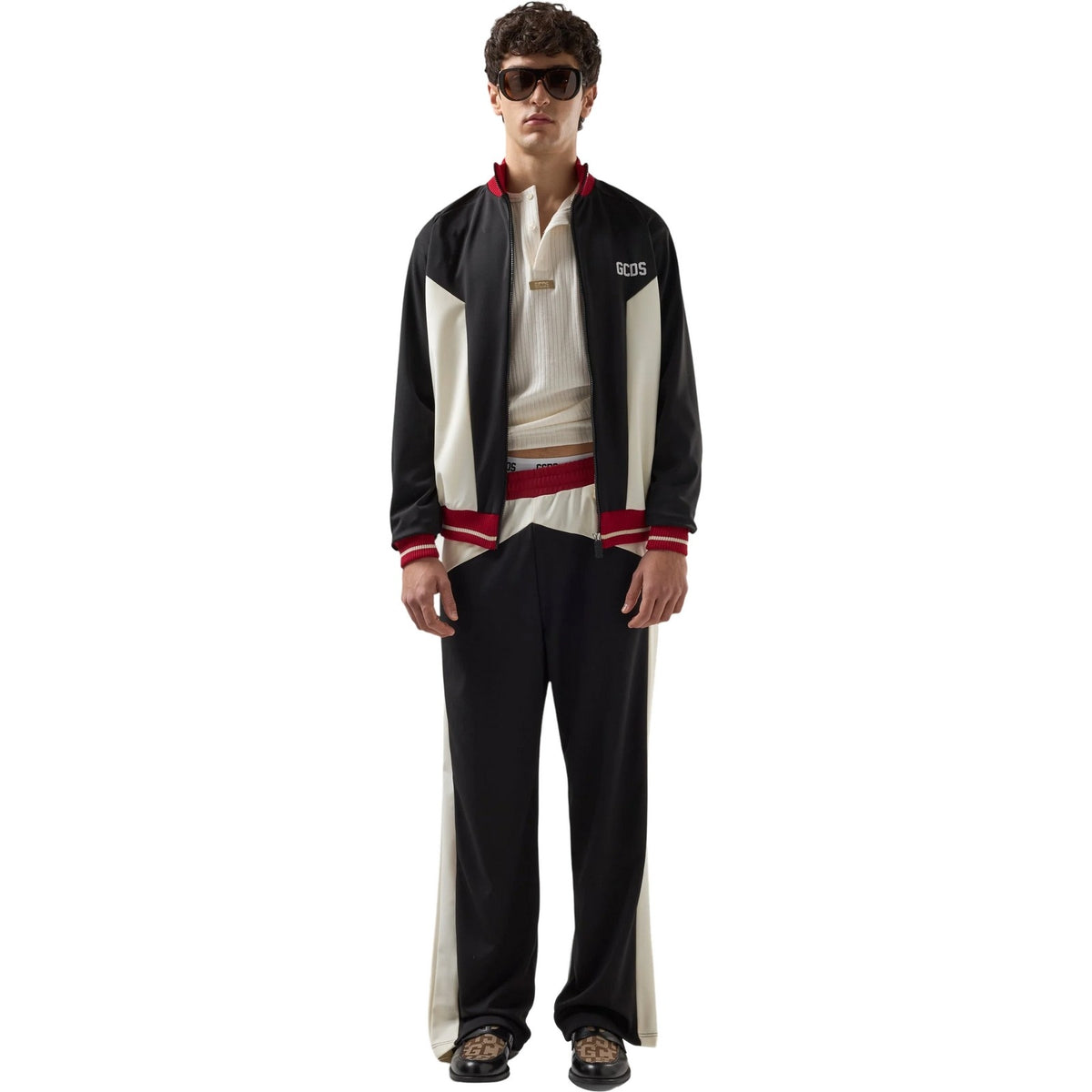 Felpe senza cappuccio Uomo Gcds - Color Block Track Jacket - Nero