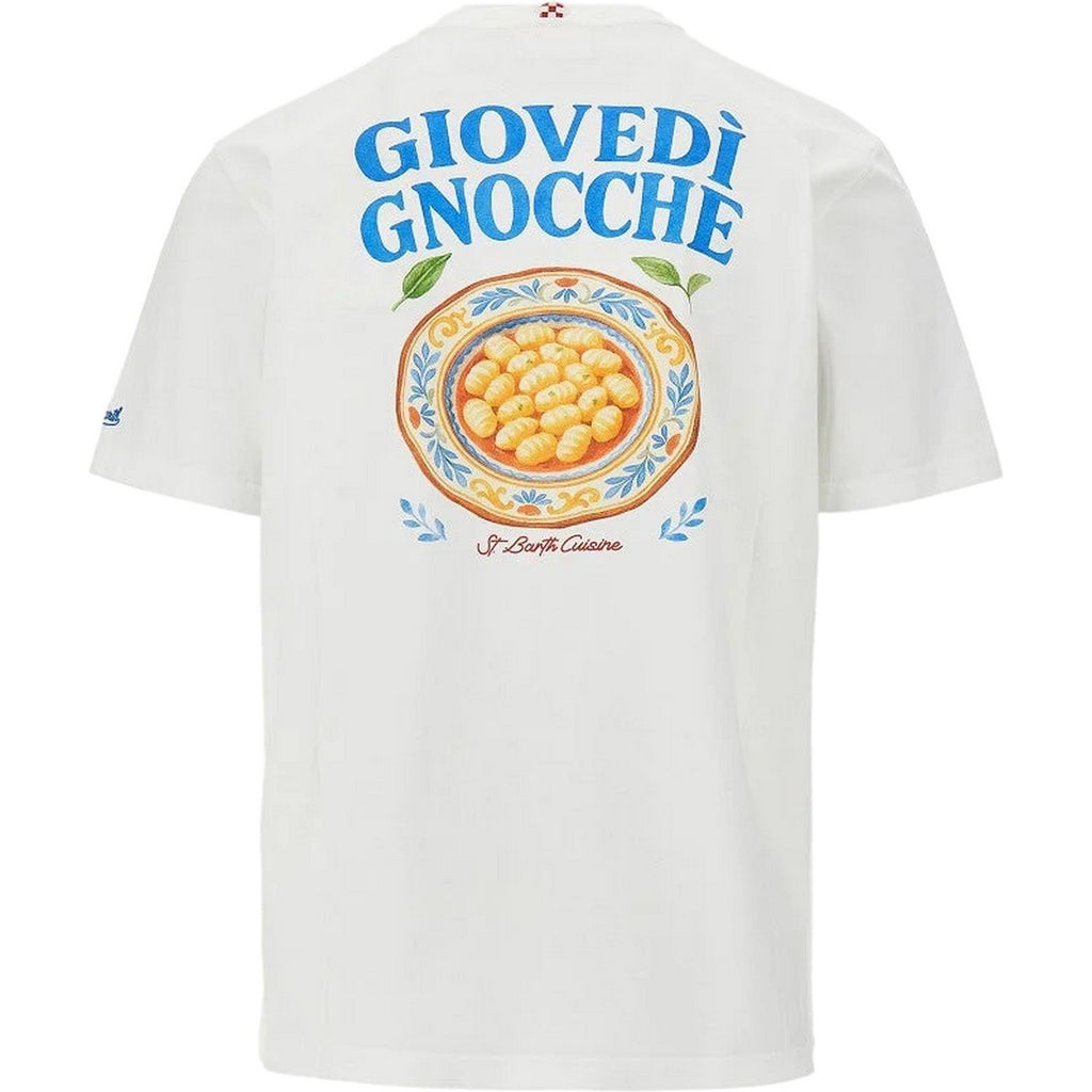 T-shirt Uomo Mc2 Saint Barth - Man Cotton T-Shrt With Front And Back Print/Emb - Bianco