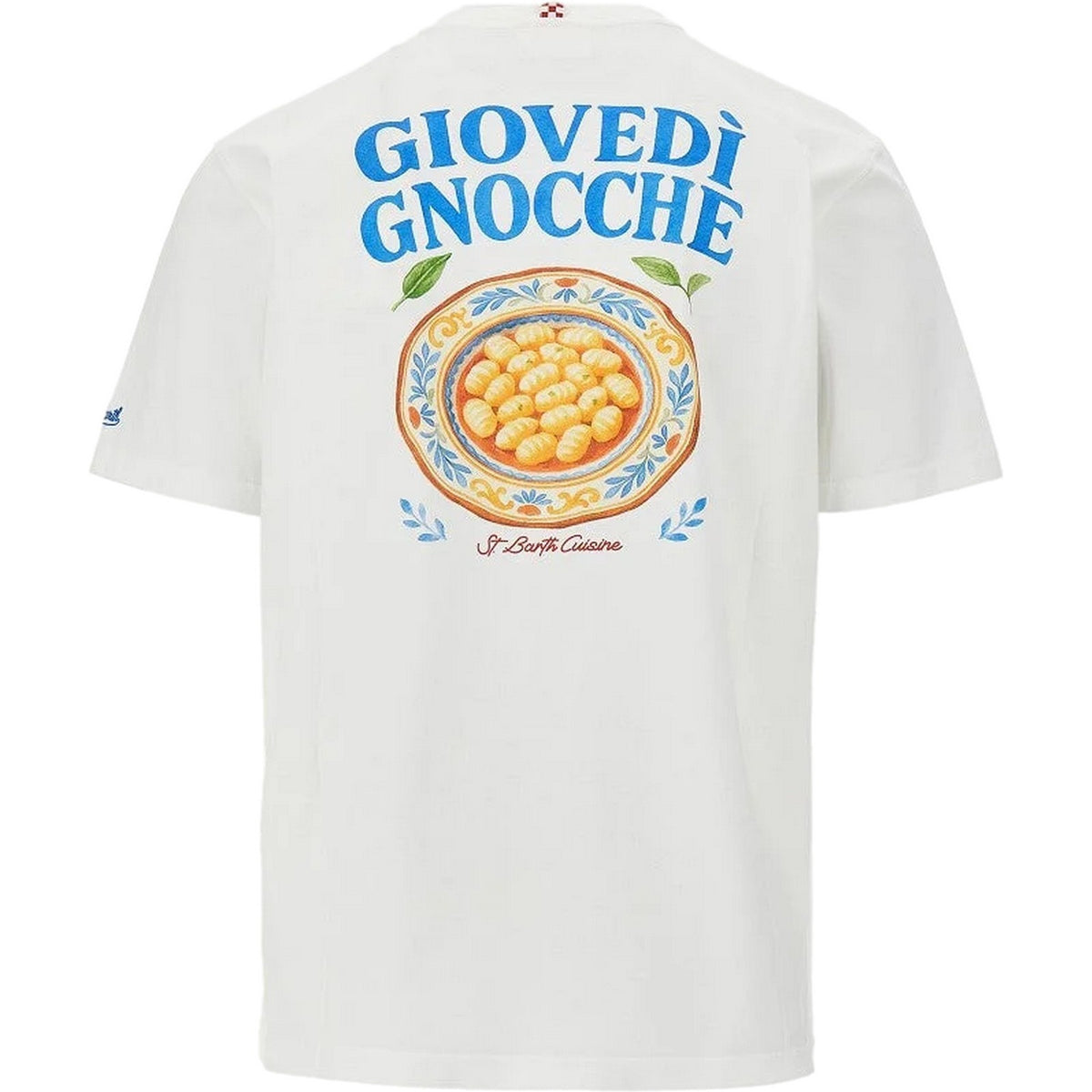 T-shirt Uomo Mc2 Saint Barth - Man Cotton T-Shrt With Front And Back Print/Emb - Bianco