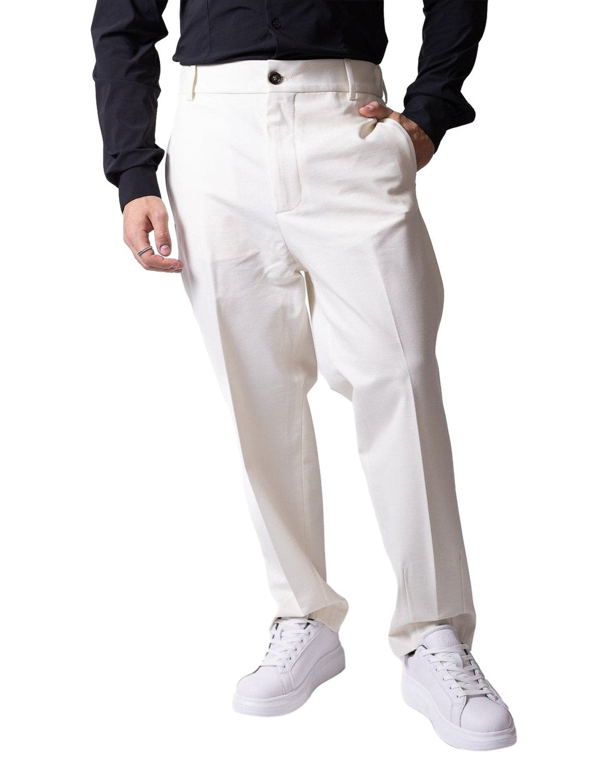 Pantaloni Uomo Daniele Alessandrini - Aston Martin DA127P002-LY0013 - Bianco