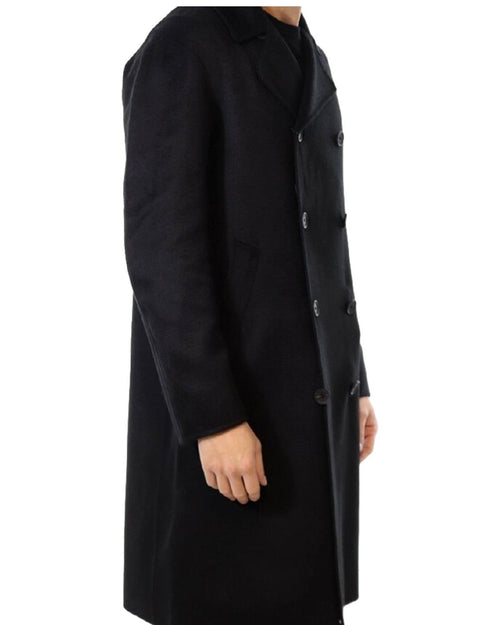 Cappotti Uomo Daniele Alessandrini - Cappotto Doppiopetto DA127K001-WO0149 - Nero