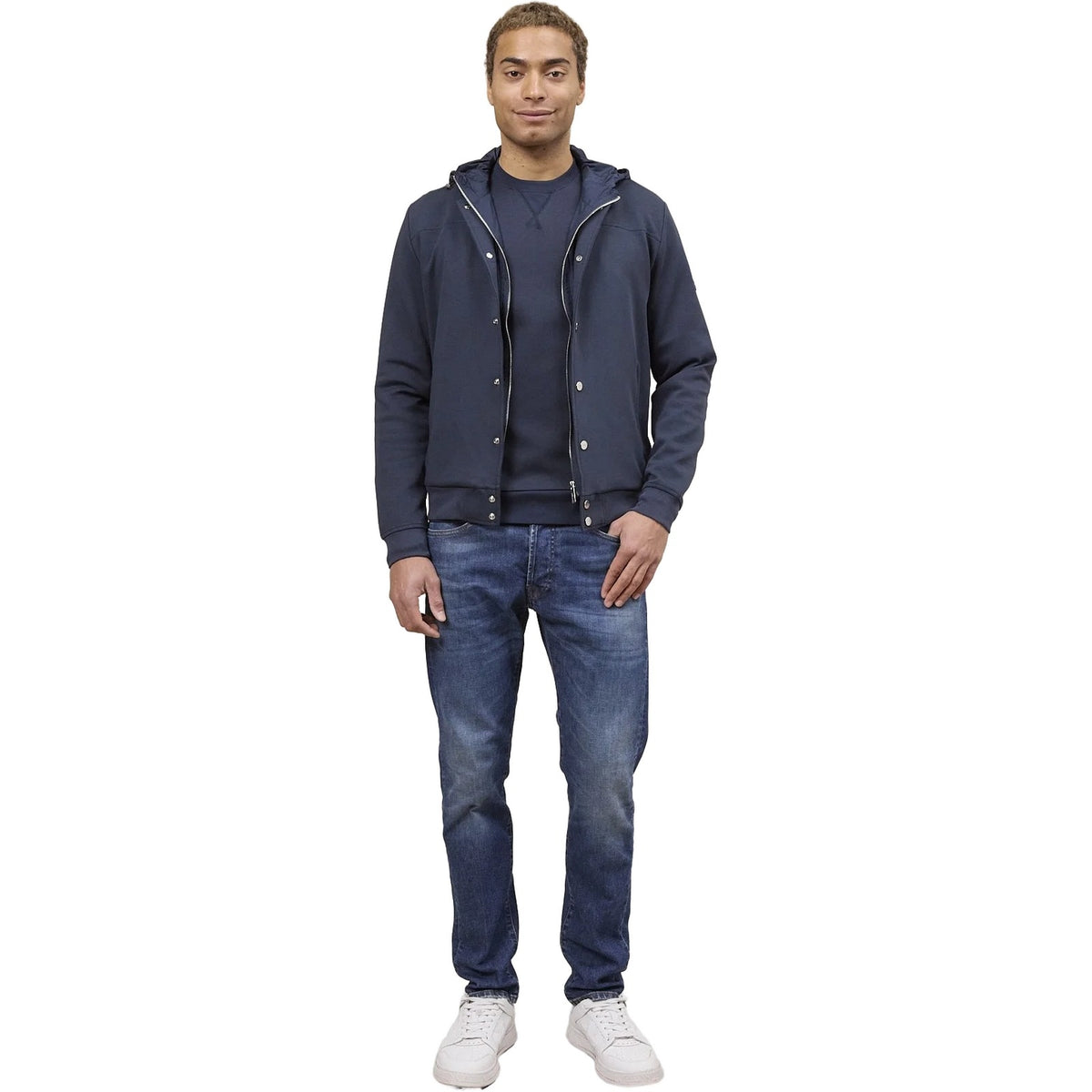 Giubbini Uomo Heskimo - Bomber Capp Staccabie Supima C - Blu
