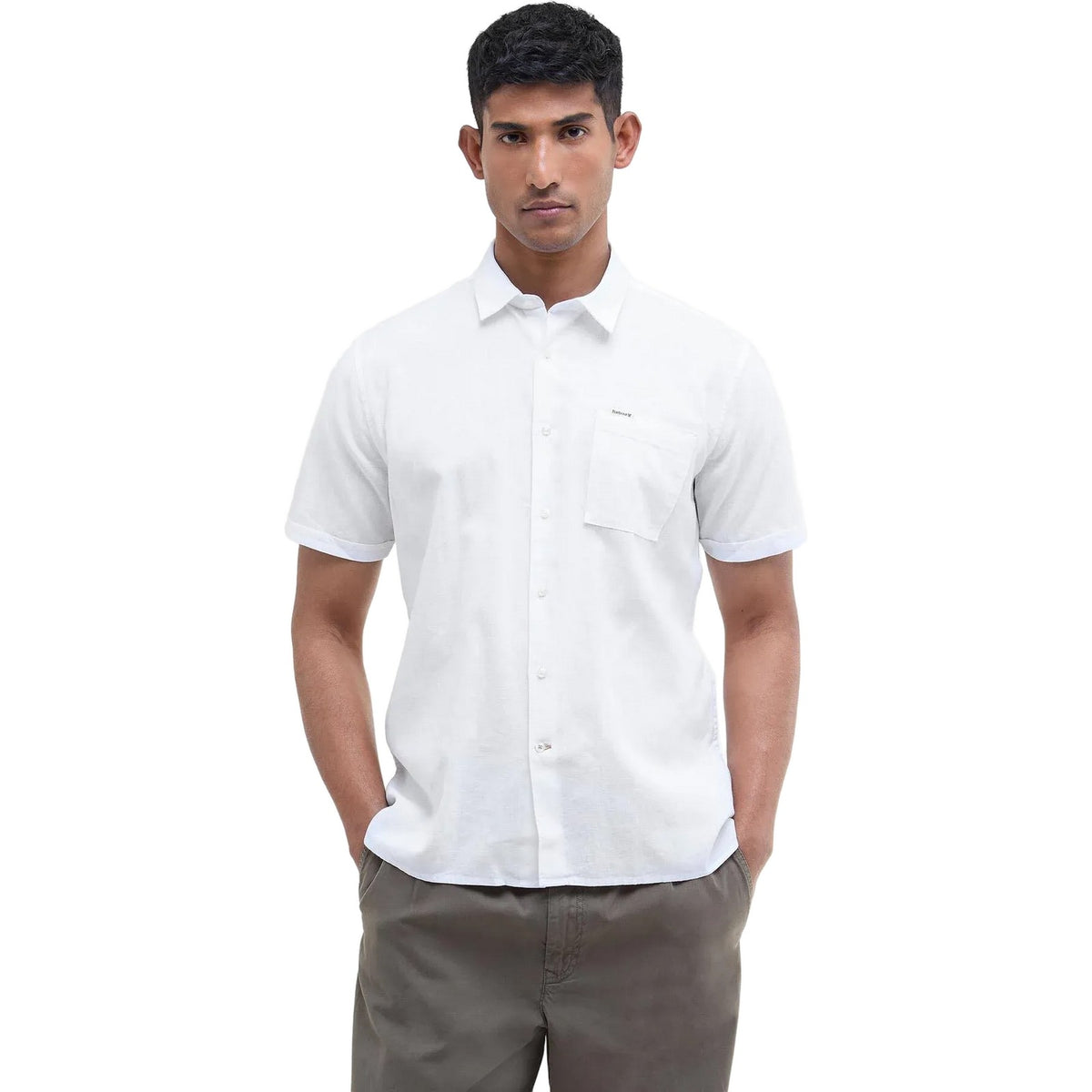 Camicie casual Uomo Barbour - Nelson S/S Summer Fit Shirt - Bianco