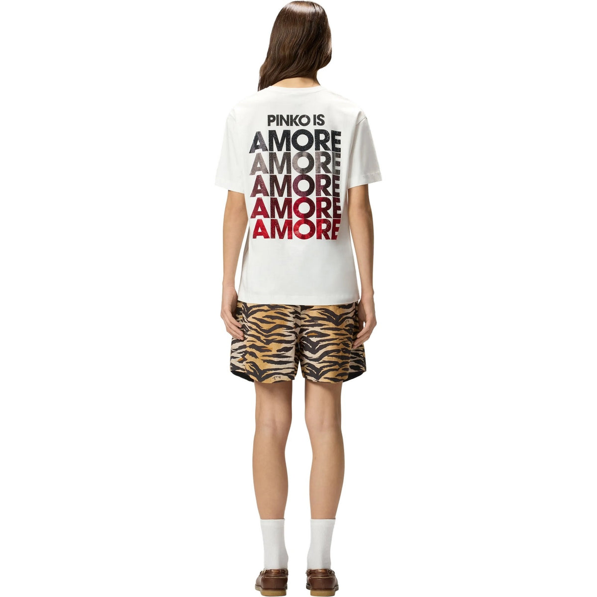 T-shirt Donna Pinko - Strepitoso T-Shirt Jersey Logo - Bianco