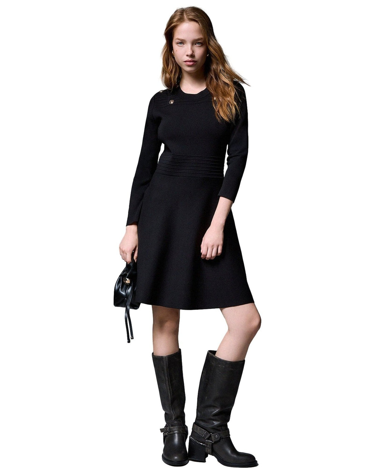 Vestiti casual Donna Liu Jo - Ecs Abito Maglia Fit&Flair - Nero