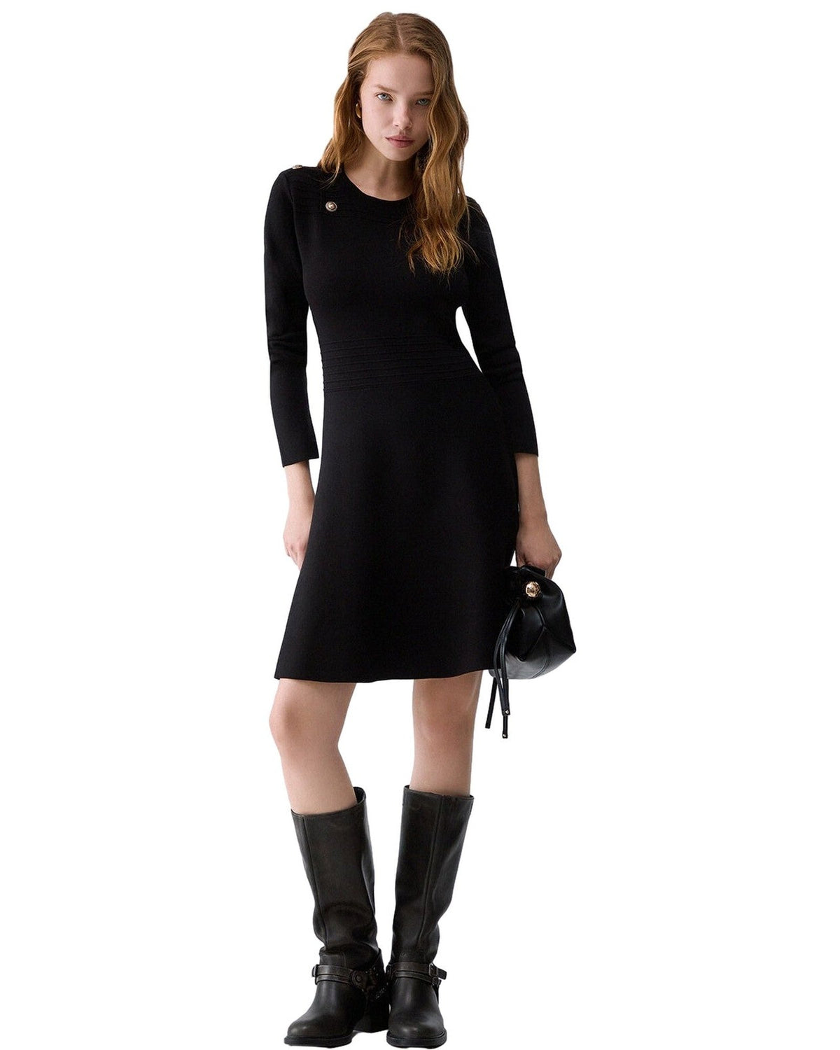 Vestiti casual Donna Liu Jo - Ecs Abito Maglia Fit&Flair - Nero