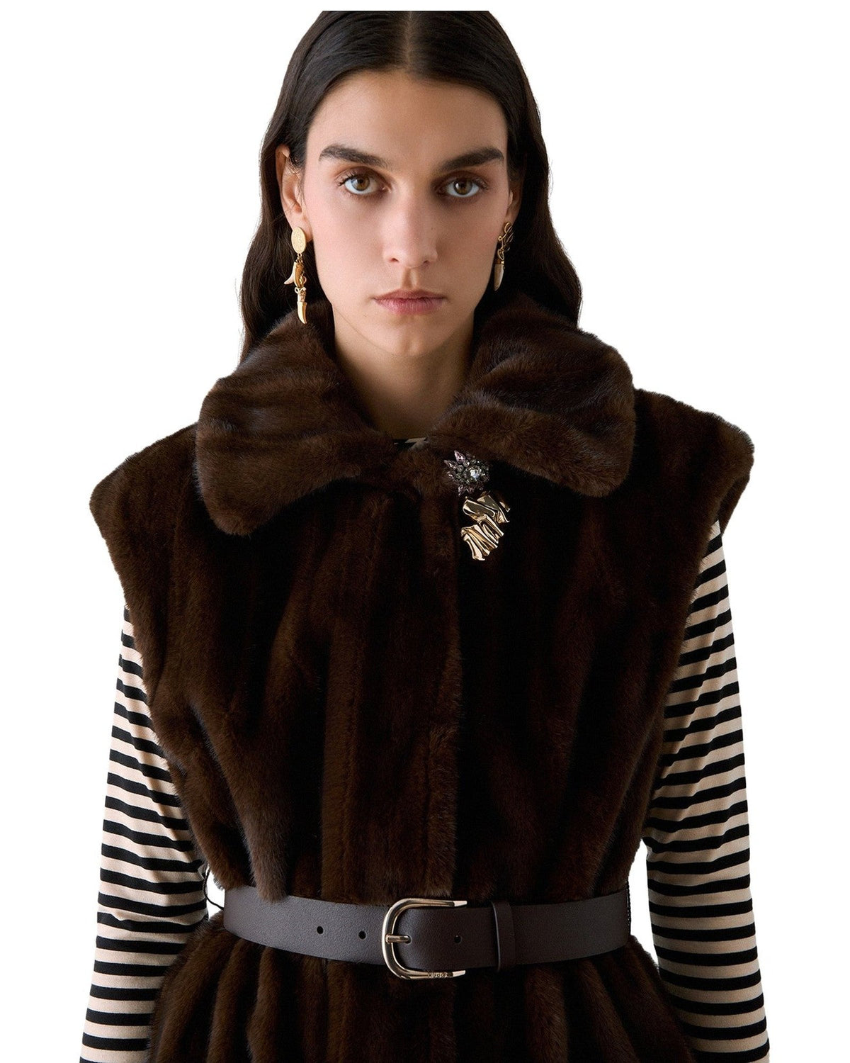 Gilet Donna Liu Jo - Ecs Gilet Ecopelliccia - Marrone