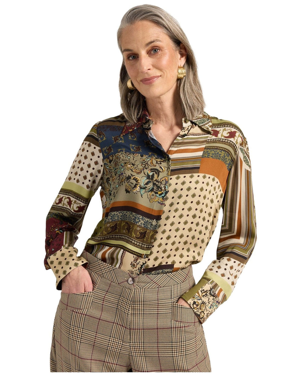 Bluse e camicie Donna Elena Mirò - Blusa 5034P0 - Beige/Verde