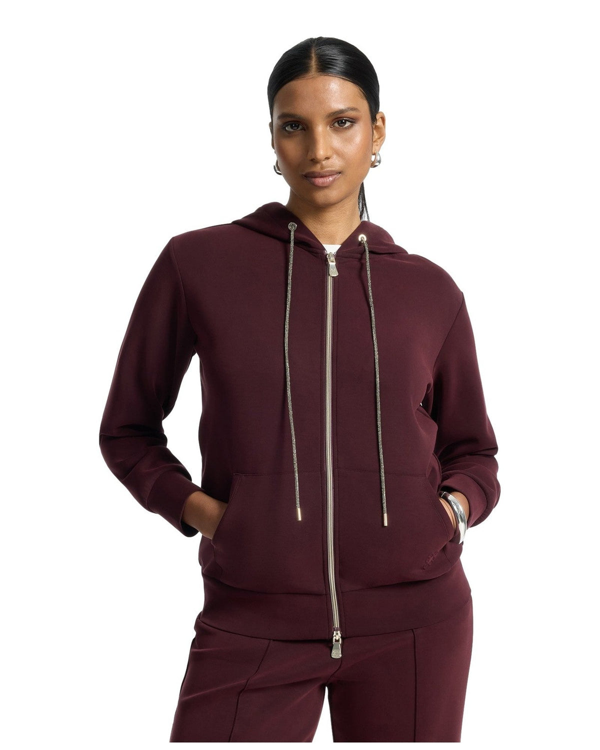 Felpe con cappuccio Donna Elena Mirò - Felpa G808Z0 - Bordeaux