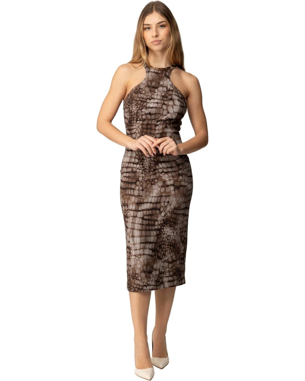 Vestiti da sera e cerimonia Donna Elisabetta Franchi - Abito AB89161E2 - Marrone