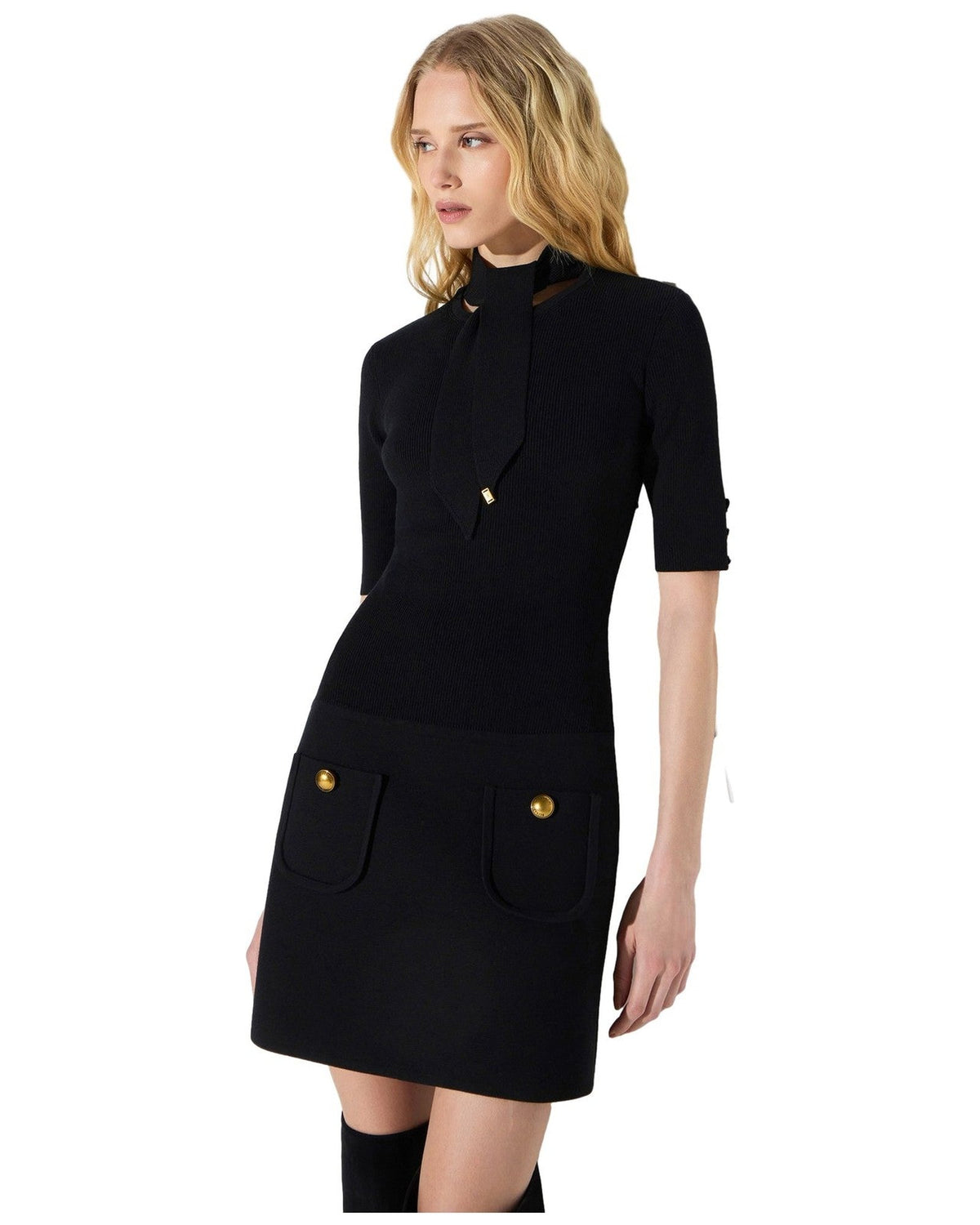 Vestiti casual Donna Elisabetta Franchi - Abito di maglia AM04S66E2 - Nero