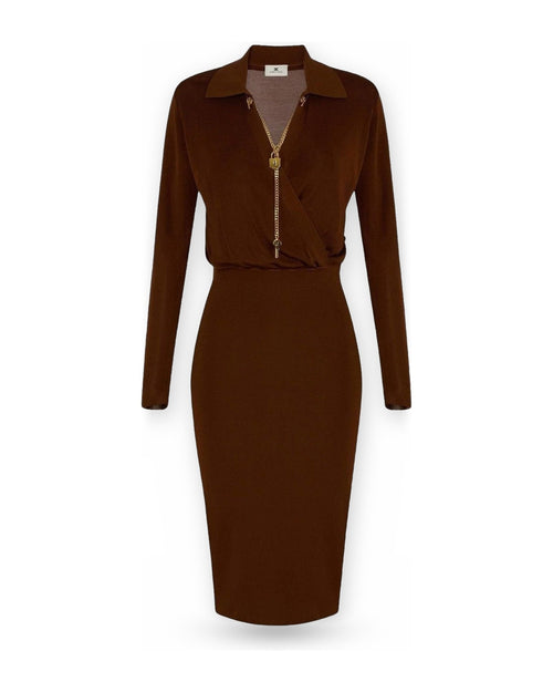 Vestiti casual Donna Elisabetta Franchi - Abito di maglia AM19S66E2 - Marrone