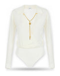 Body Donna Elisabetta Franchi - Body tricot BK03S66E2 - Avorio