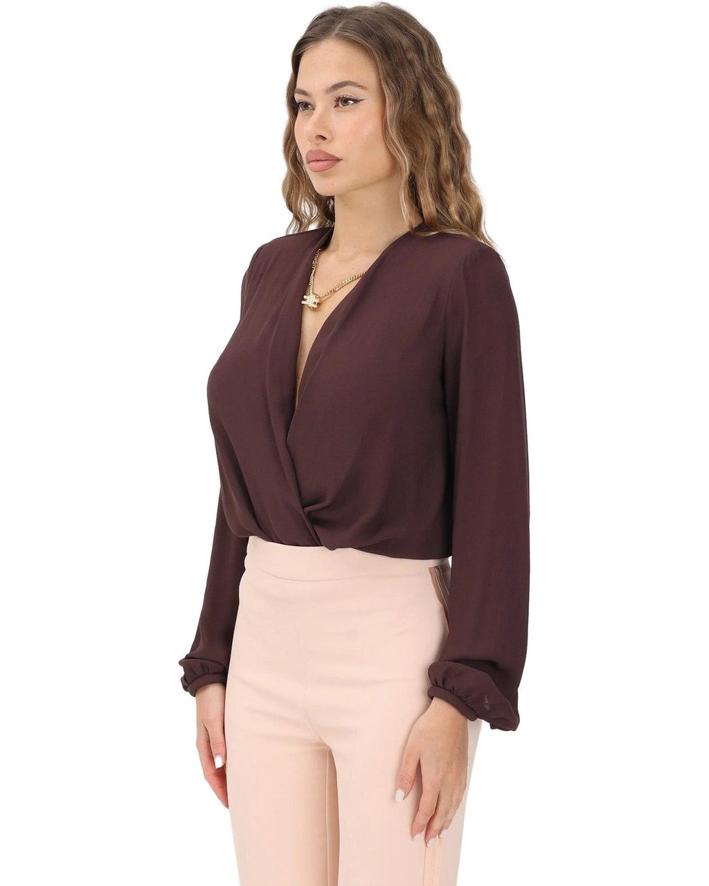 Bluse e camicie Donna Elisabetta Franchi - Camicia a body - Bordeaux