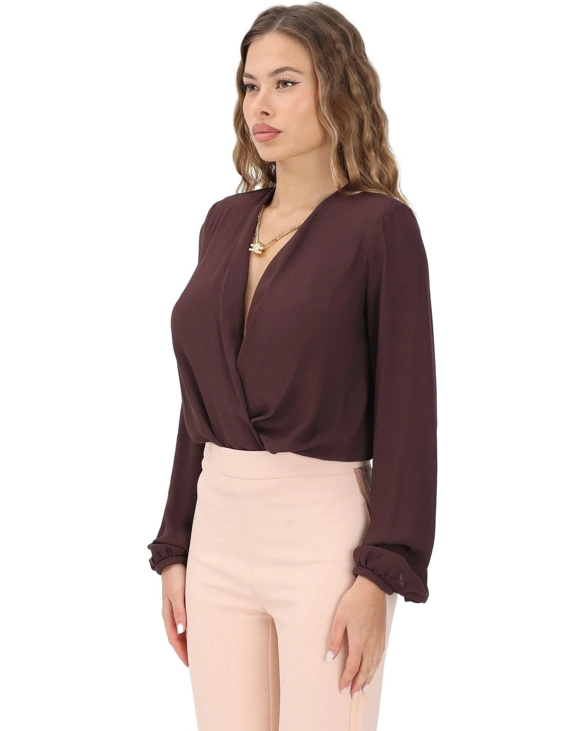 Bluse e camicie Donna Elisabetta Franchi - Camicia a body - Bordeaux
