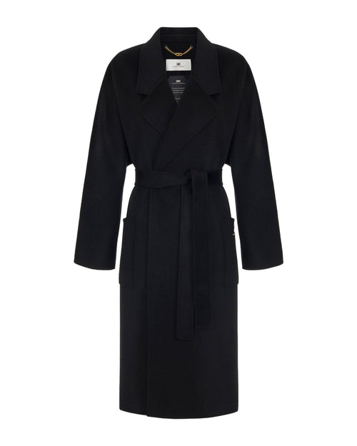 Cappotti Donna Elisabetta Franchi - Cappotto con cintura CP01D66E2 - Nero