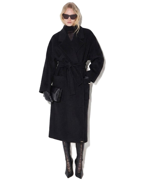 Cappotti Donna Elisabetta Franchi - Cappotto con cintura CP01D66E2 - Nero