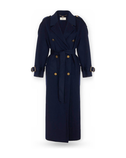 Cappotti Donna Elisabetta Franchi - Cappotto con cintura CP02D66E2 - Blu