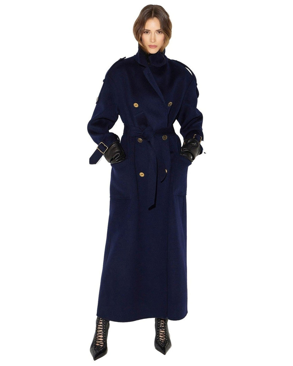 Cappotti Donna Elisabetta Franchi - Cappotto con cintura CP02D66E2 - Blu
