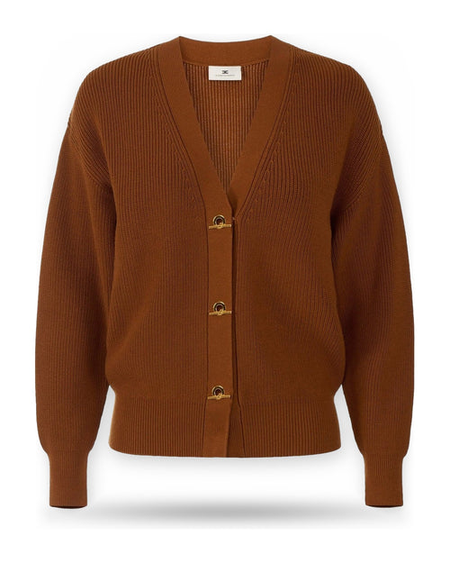 Cardigan Donna Elisabetta Franchi - Cardigan tricot MK01S66E2 - Marrone