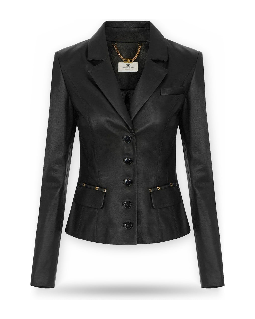 Giacche Donna Elisabetta Franchi - Giacca di pelle GD07G66E2 - Nero