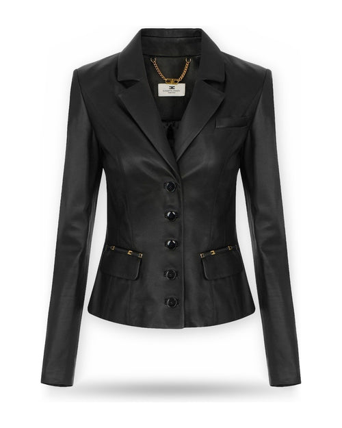 Giacche Donna Elisabetta Franchi - Giacca di pelle GD07G66E2 - Nero