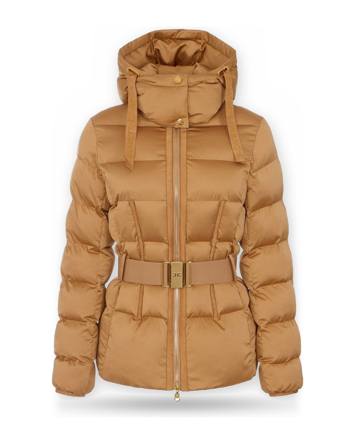 Giacche Donna Elisabetta Franchi - Giacca imbottita con cintura PI92D66E2 - Cammello