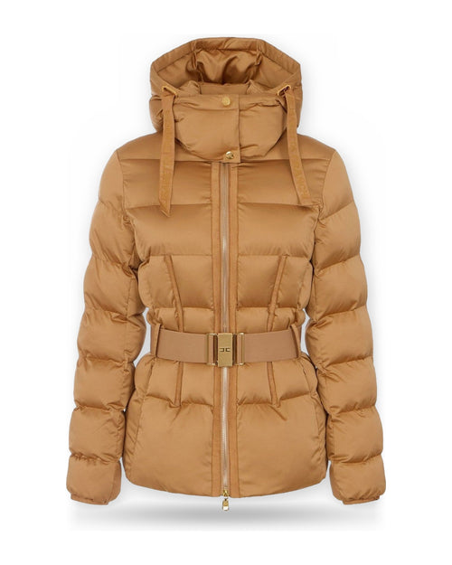 Giacche Donna Elisabetta Franchi - Giacca imbottita con cintura PI92D66E2 - Cammello