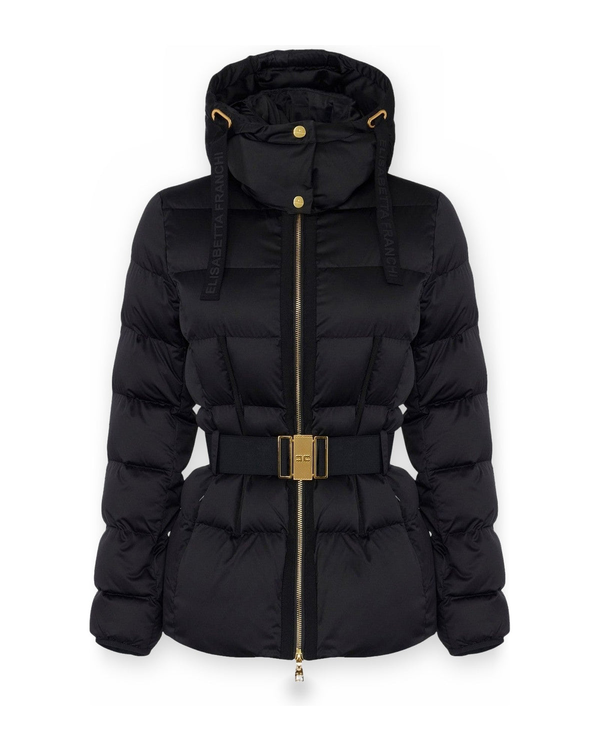 Giacche Donna Elisabetta Franchi - Giacca imbottita con cintura PI92D66E2 - Nero