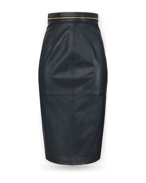 Gonne casual Donna Elisabetta Franchi - Gonna di pelle GP01Z66E2 - Nero