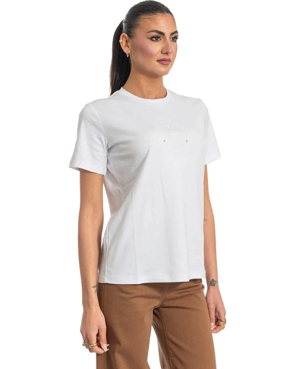 T-shirt Donna Elisabetta Franchi - Maglia MA01761E2 - Bianco