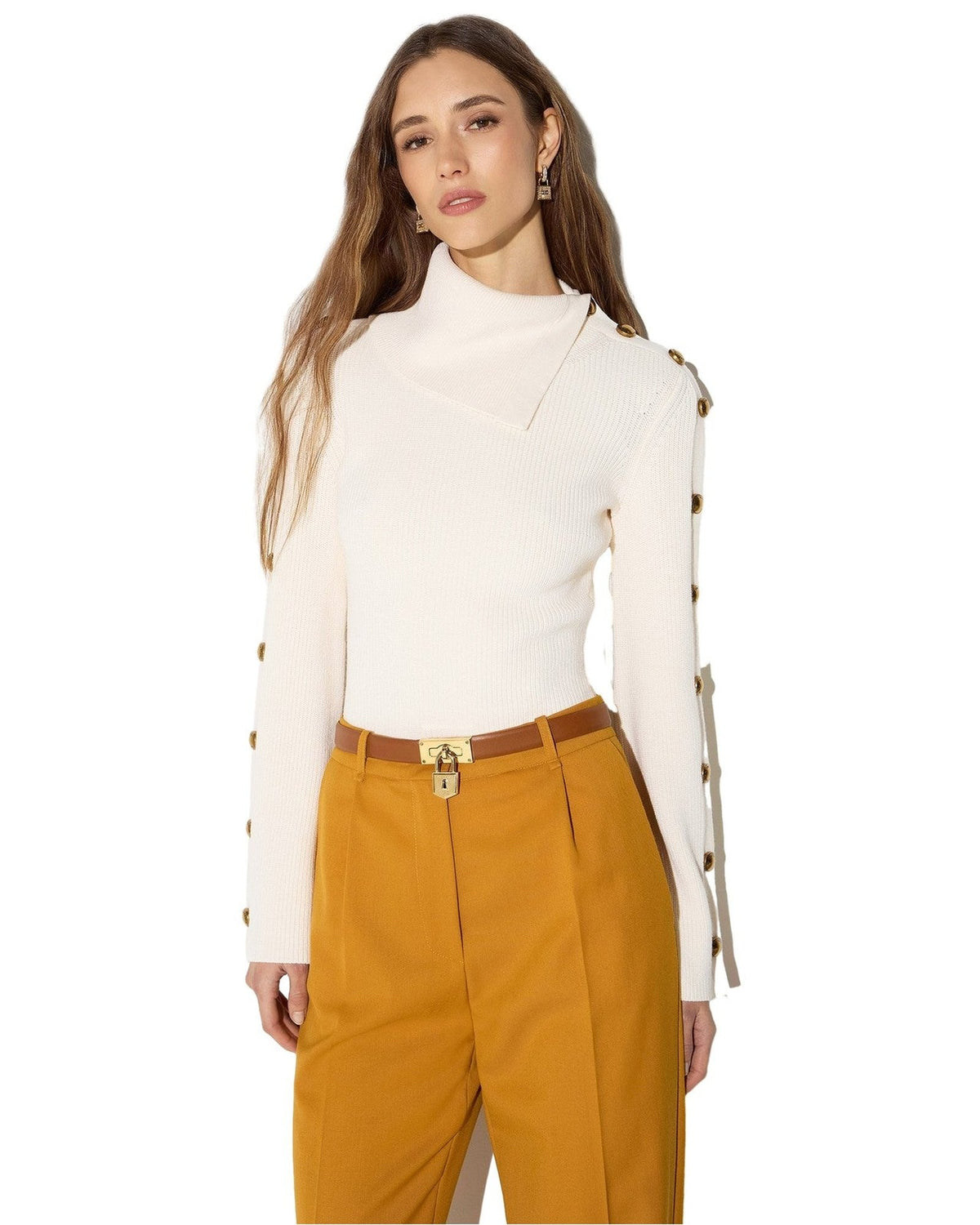 Maglie Donna Elisabetta Franchi - Maglia tricot MK03S66E2 - Avorio