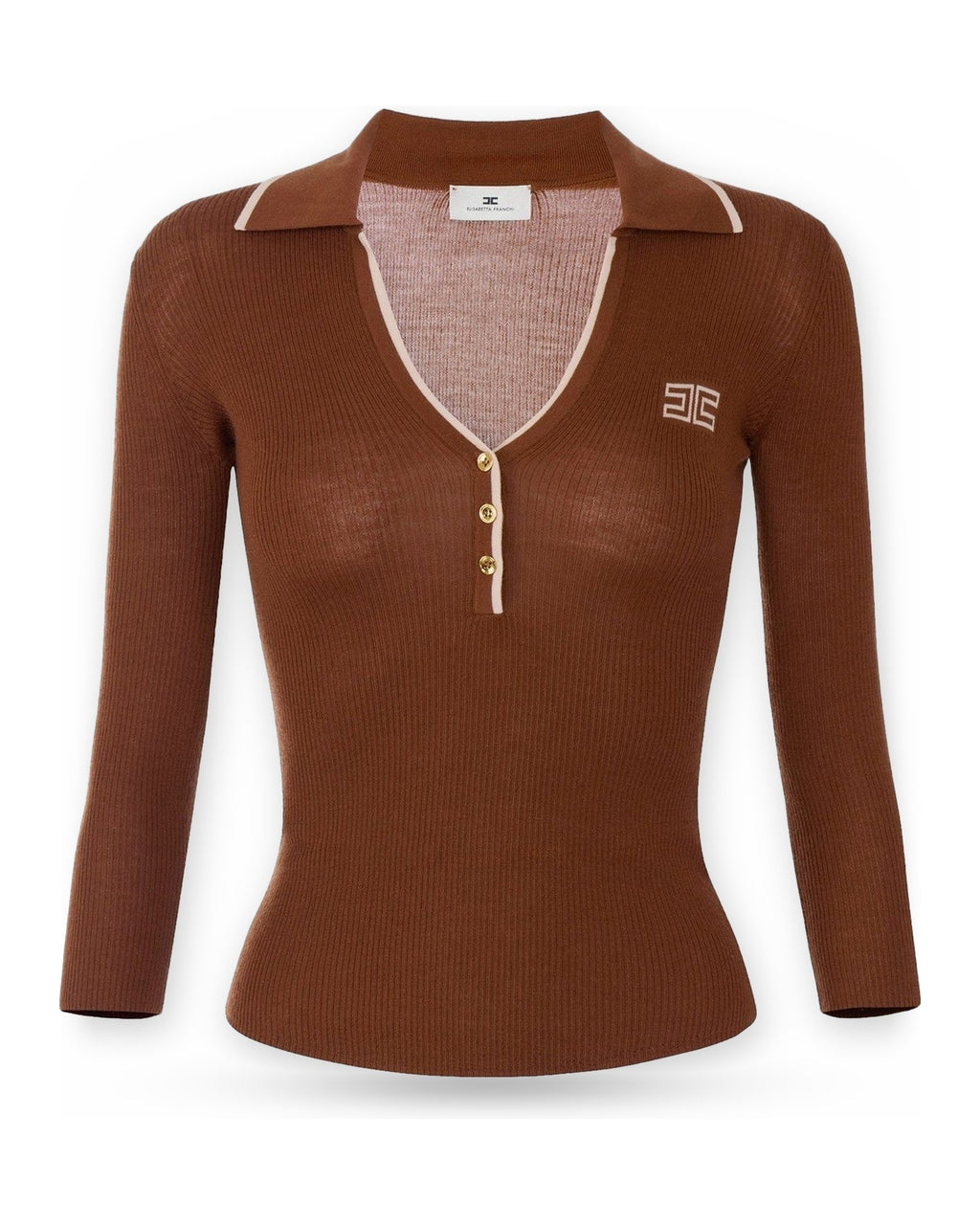 Polo Donna Elisabetta Franchi - Maglia tricot MK17B66E2 - Marrone