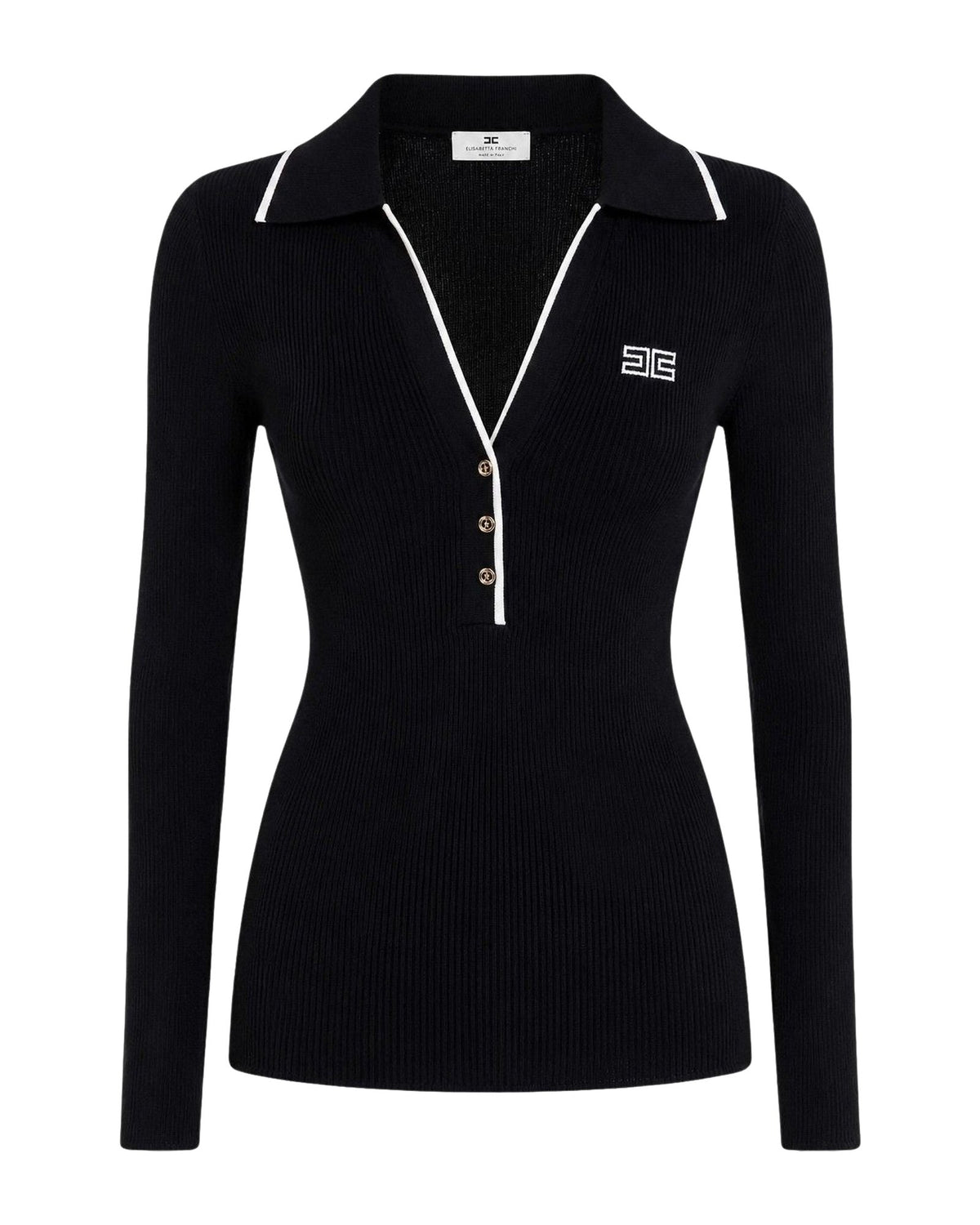 Polo Donna Elisabetta Franchi - Maglia tricot MK17B66E2 - Nero