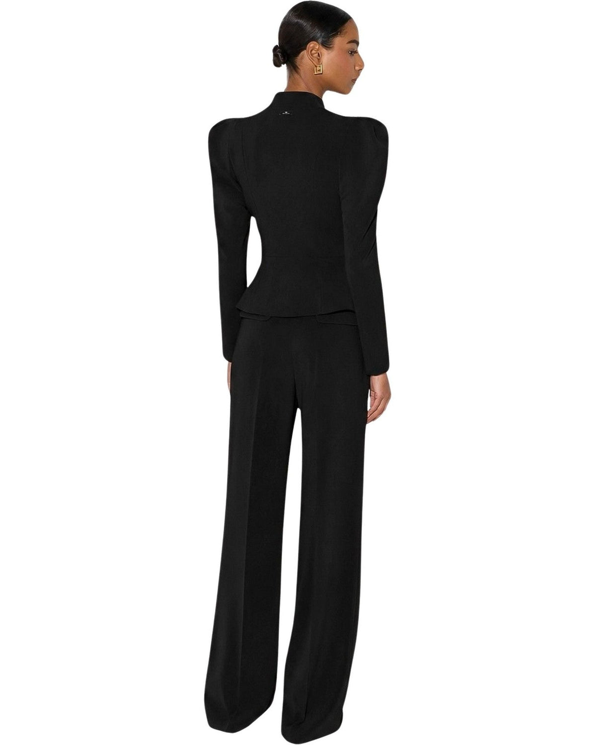 Pantaloni Donna Elisabetta Franchi - Pantalone con cintura PA20766E2 - Nero