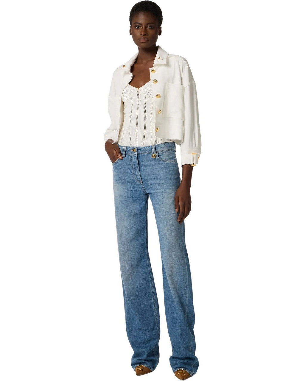 Pantaloni Donna Elisabetta Franchi - Pantalone mod. jeans - Celeste