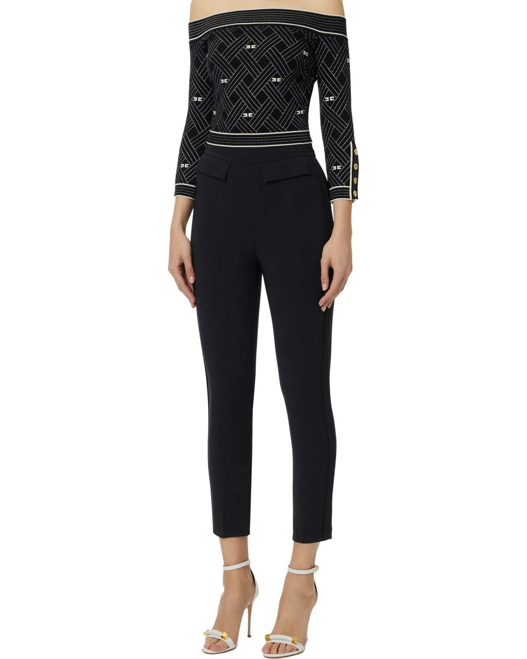Pantaloni Donna Elisabetta Franchi - Pantalone PA17061E2 - Nero