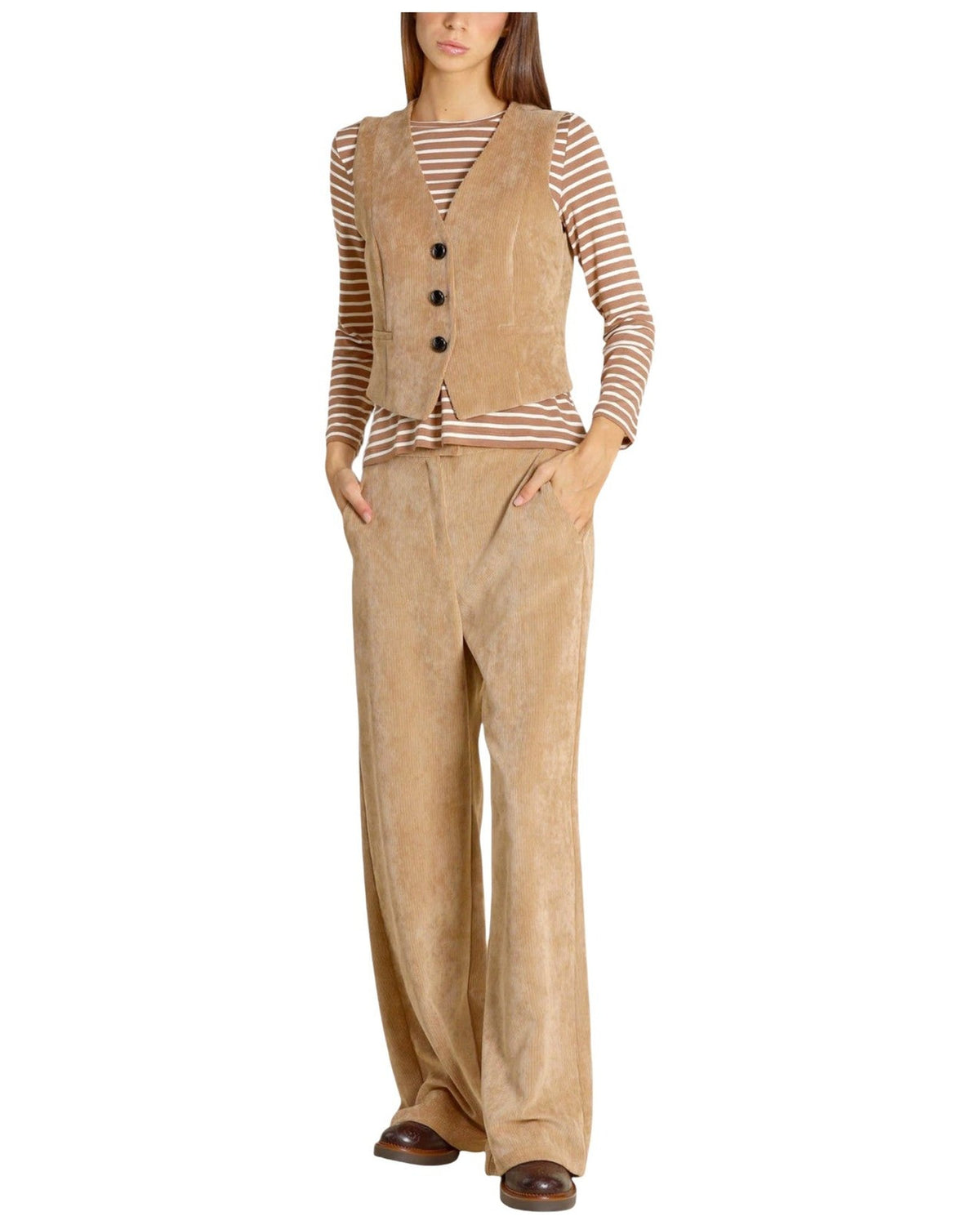 Tailleur pantalone Donna Emme - Emmtirsi Gilet e Pantalone 2625216011 - Cammello