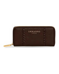 Portafogli Donna Ermanno Scervino - Large Zip Wallet Bianca - Marrone Scuro